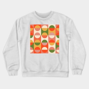 Orange, mustard and olive green mid century mod graphic pattern Crewneck Sweatshirt